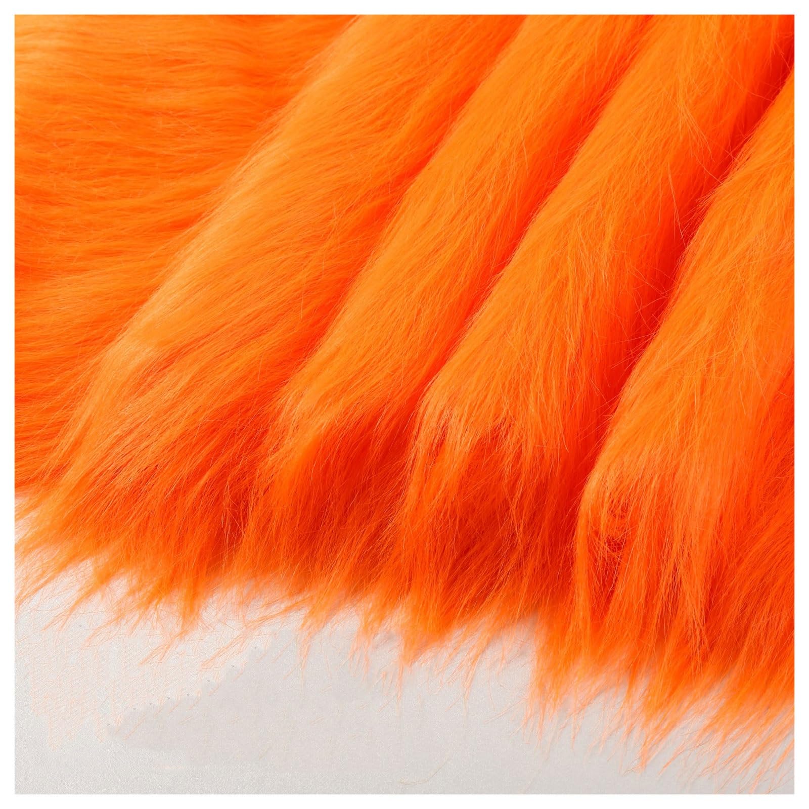 12cm Long Pile Faux Fur Fabric Squares Shaggy Plush Fluffy Fuzzy Plush Faux Imitation Fur Material, for DIY Christmas Halloween Cosplay, Fancy Dresses, Gnomes Beards and Hair, 50x50cm (Color : Orange — image 1
