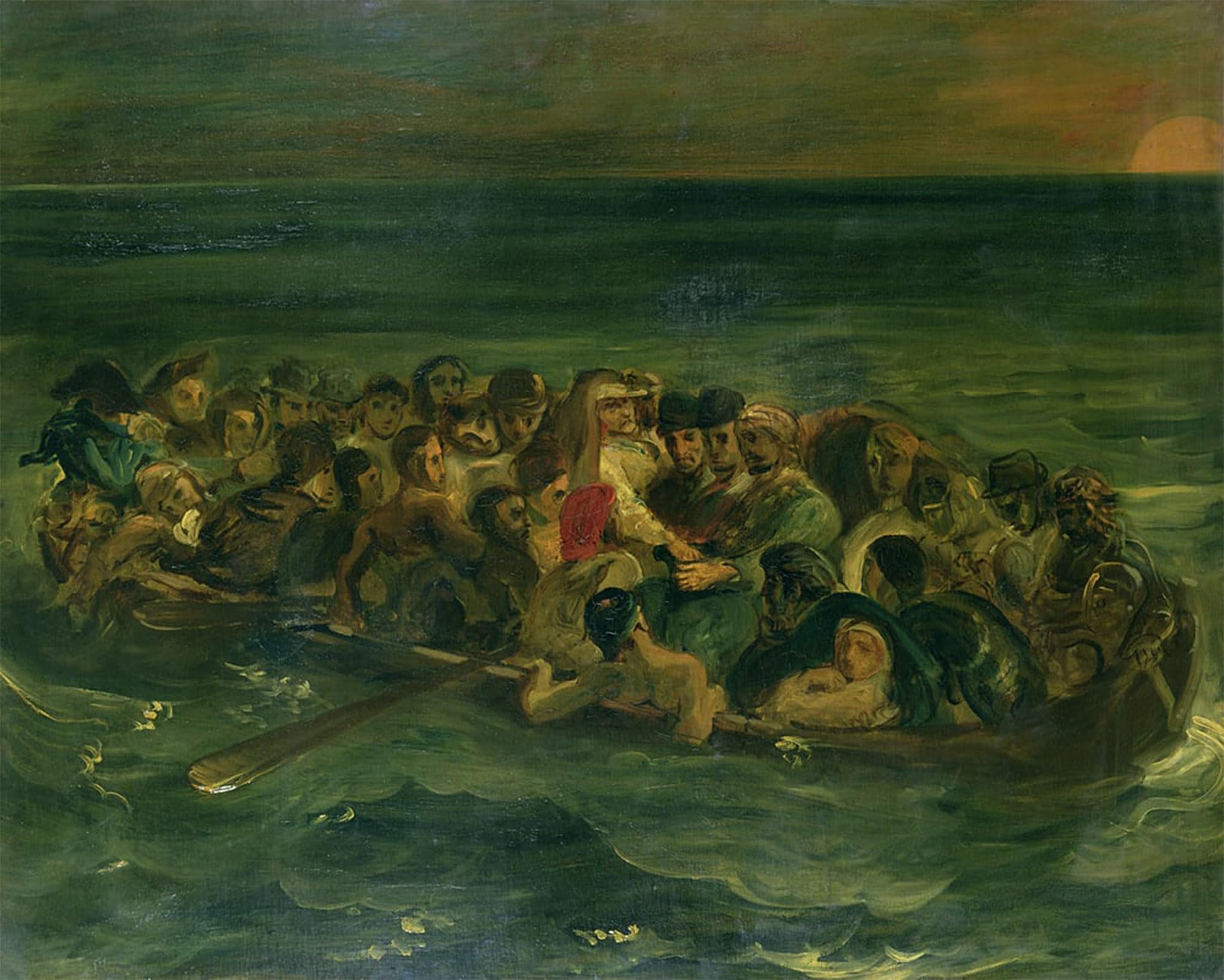 ARTXLXXBN Famous Painting Art Wall Decor Abstract Art Picture for the Shipwreck of Don Juan by Ferdinandeugene Delacroix Animal Pictures for Home Decor 60x90cm