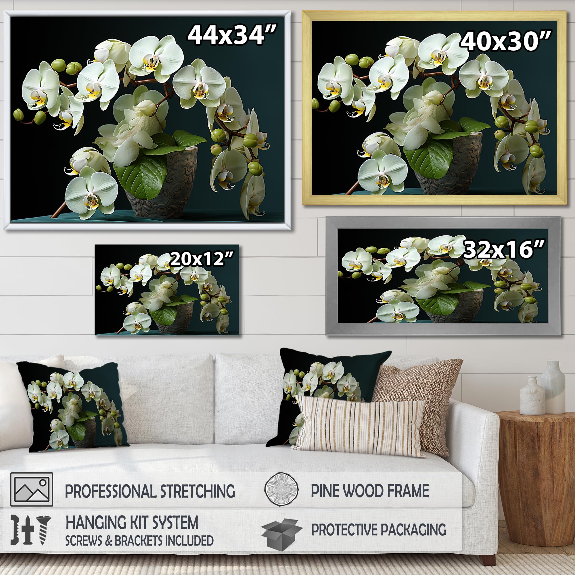 Amazon.com: DesignQ Orchids Oversized Wall art decor, Orchids Wall