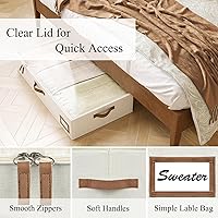 Vista 3 de Under Bed Storage, Under Bed Storage Containers Bins for Clothes, Large Linen Underbed Closet Organization Bins, 2 Pack Collapsible Underbed Bin