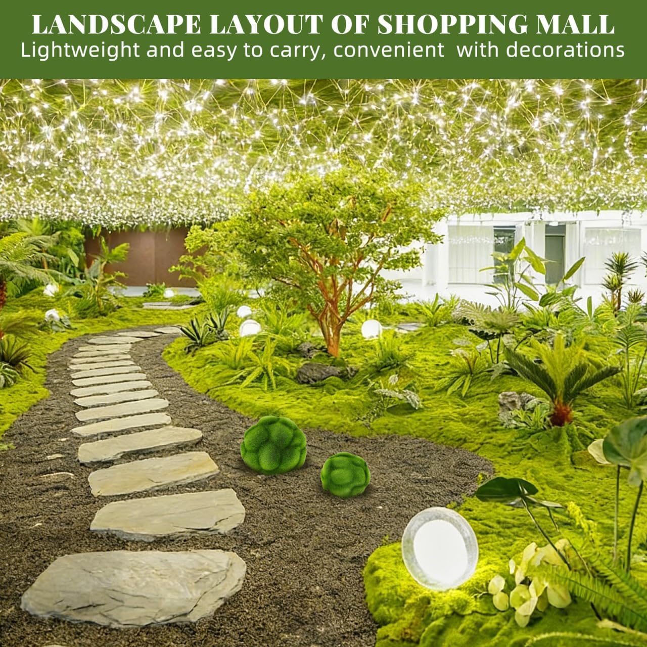 BESTOYARD Simulated Mossy Ball 4.72 Inch Artificial Plant Decorative Topiary Ornament for Home Wedding Party Garden D Cor