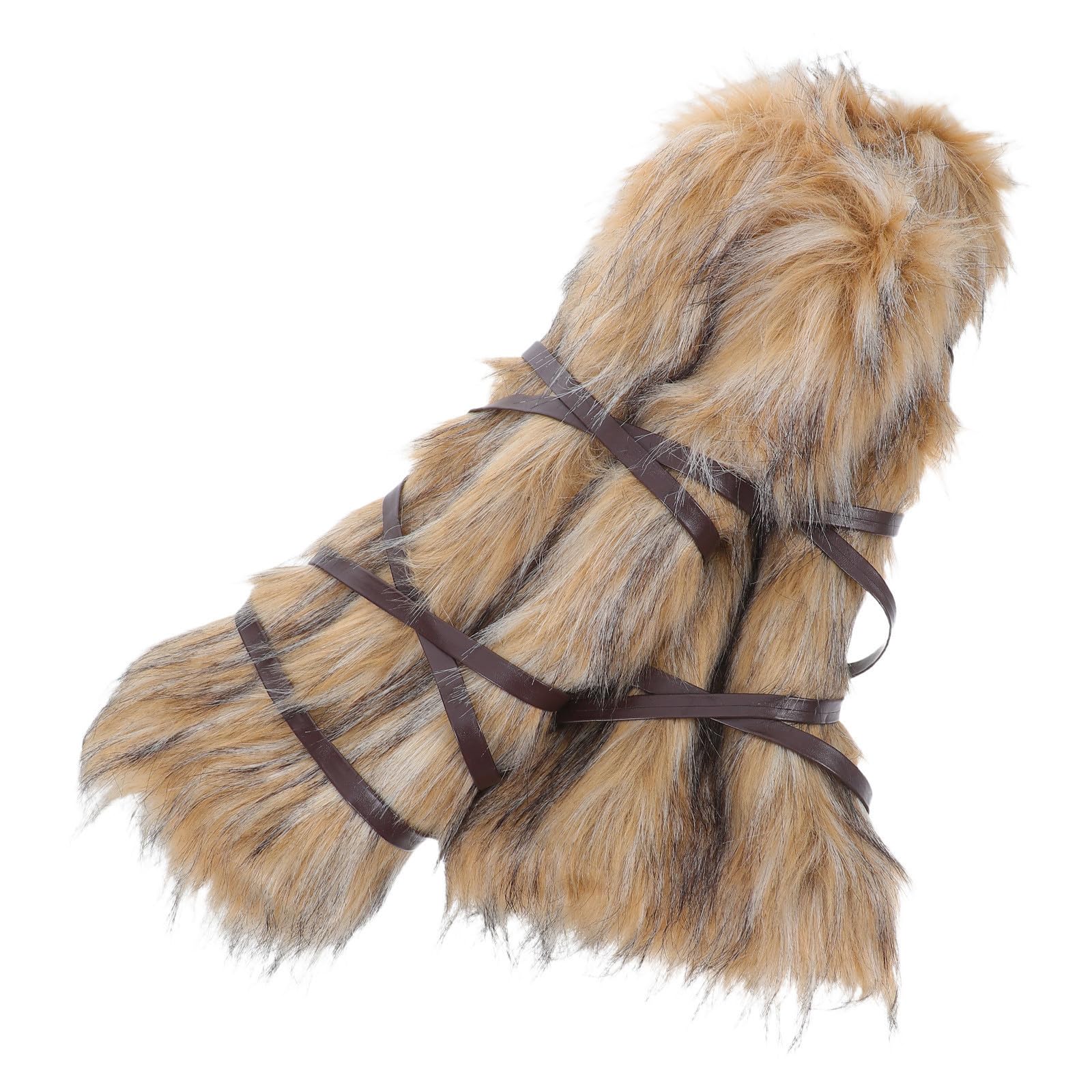Healeved 4 Paia Scaldamuscoli in Pelliccia Sintetica con Lacci Regolabili Stile Vichingo Unisex per Cosplay e Feste a Tema Inverno Poliestere Comodi e Sicuri