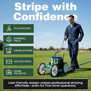 Fox Valley Athletic Super Striper Line Marking Machine Starter Kit Includes 12 Cans of Durable Striping Paint for Easy Use with Paint Striper, Precise Lines on Various Surfaces