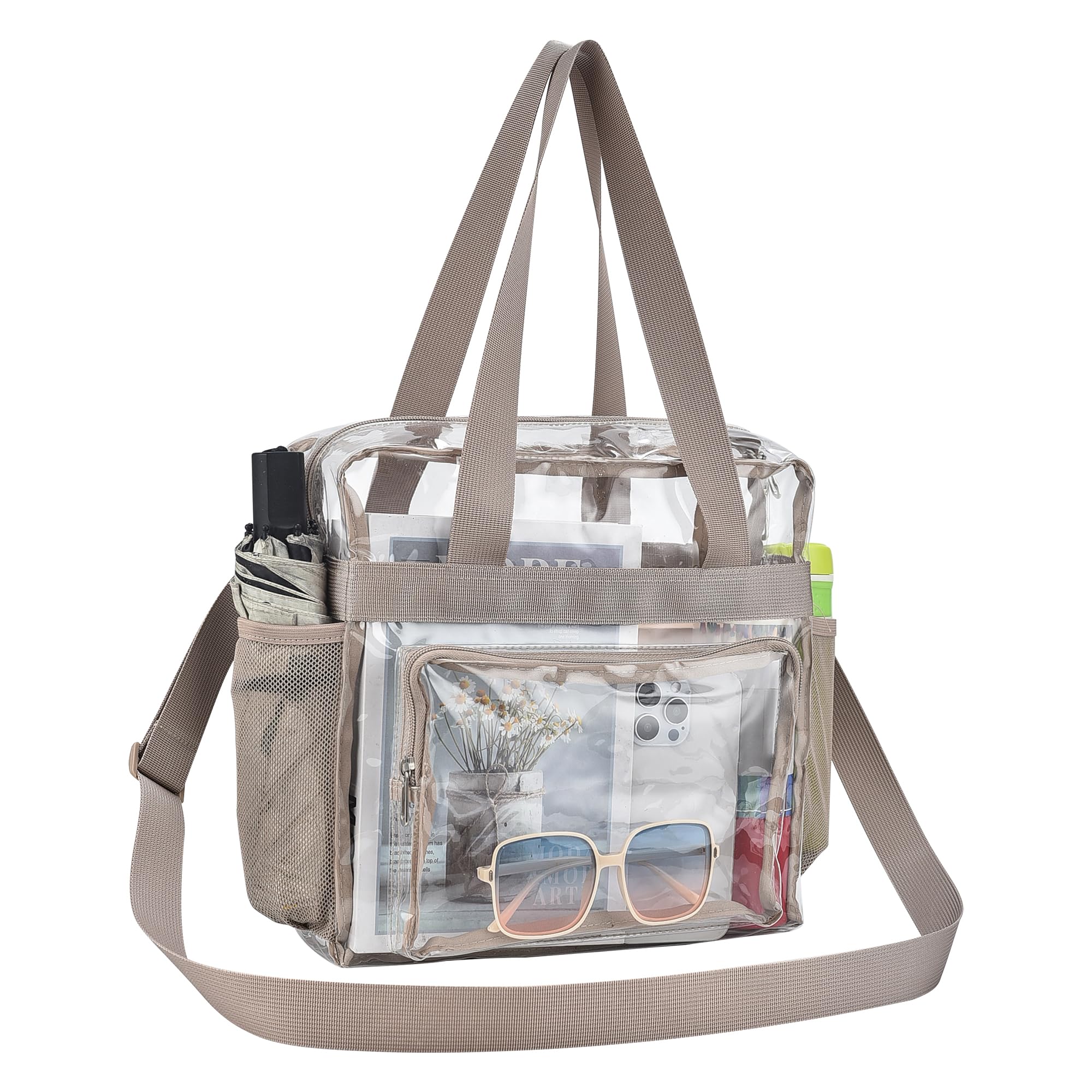 Clear Bag for Stadium Events 12 6 12 Clear Gym Tote Bag with Front Pocket for Concert Sport