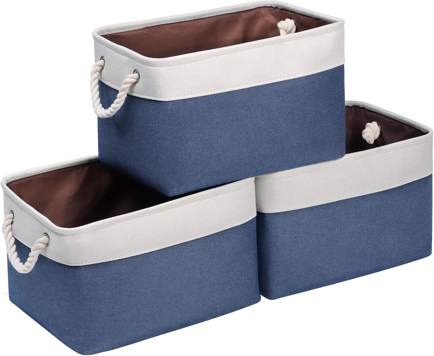 Syeeiex Fabric Rectangular Storage Basket, Large Fabric Storage Basket