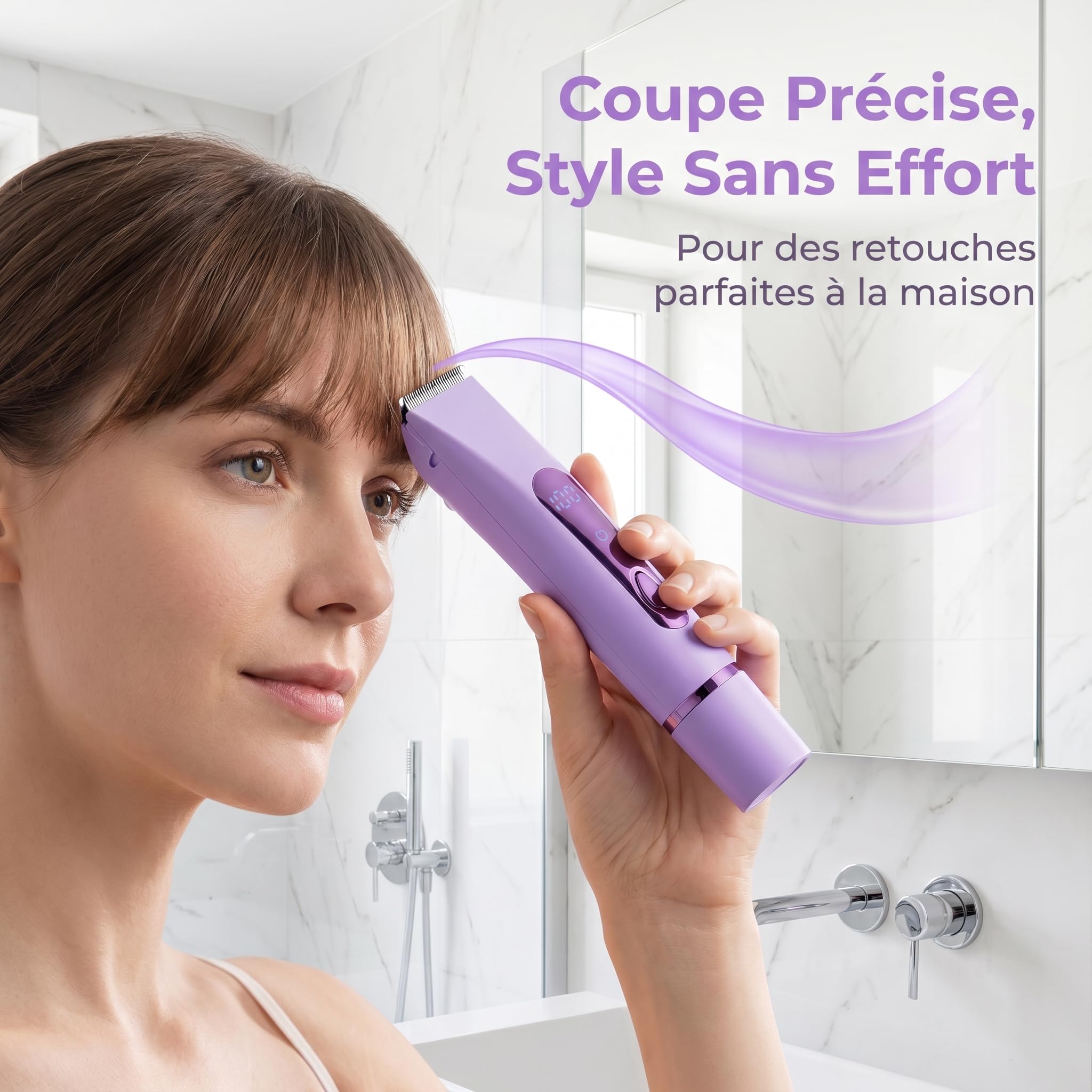 Tondeuse Électrique Femme, 4-en-1 Épilateur et Tondeuse Corps – Rasoir Rechargeable sans Fil, Utilisation Sèche et Humide, Épilation Douce pour Maillot, Aisselles, Jambes, Bras