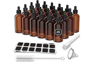 Nevlers, Amber Glass Essential Oil Bottle Dropper, 4 oz, 24 Pack