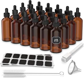 Nevlers Amber Glass Dropper Bottle 4oz 24 Pack Set