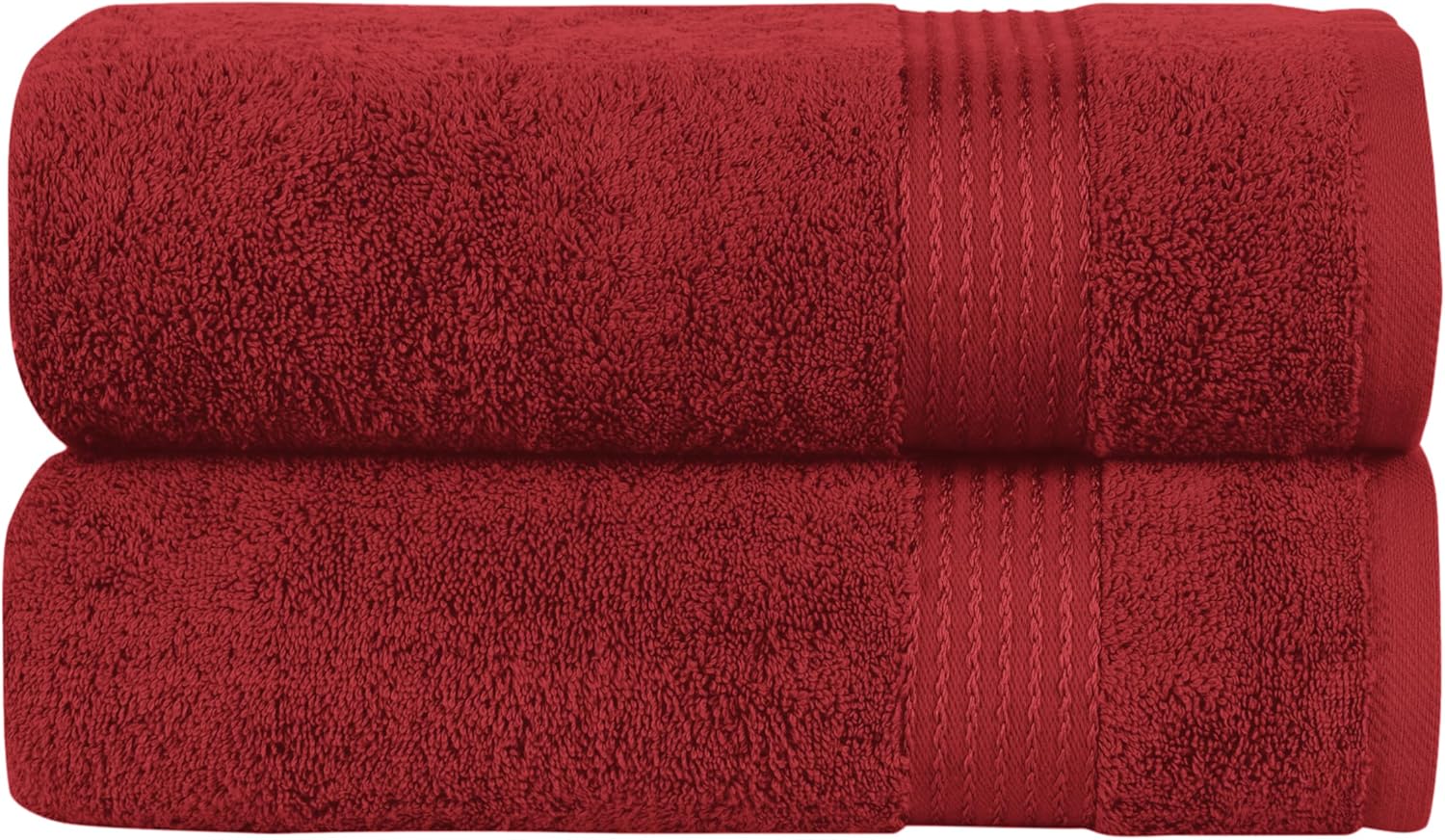 Elegant Comfort Turkish Cotton Bath Towel Set 2 Pack 27x54 Inch - Ultra Soft, Highly Absorbent Hotel Spa Quality Burgundy Towels