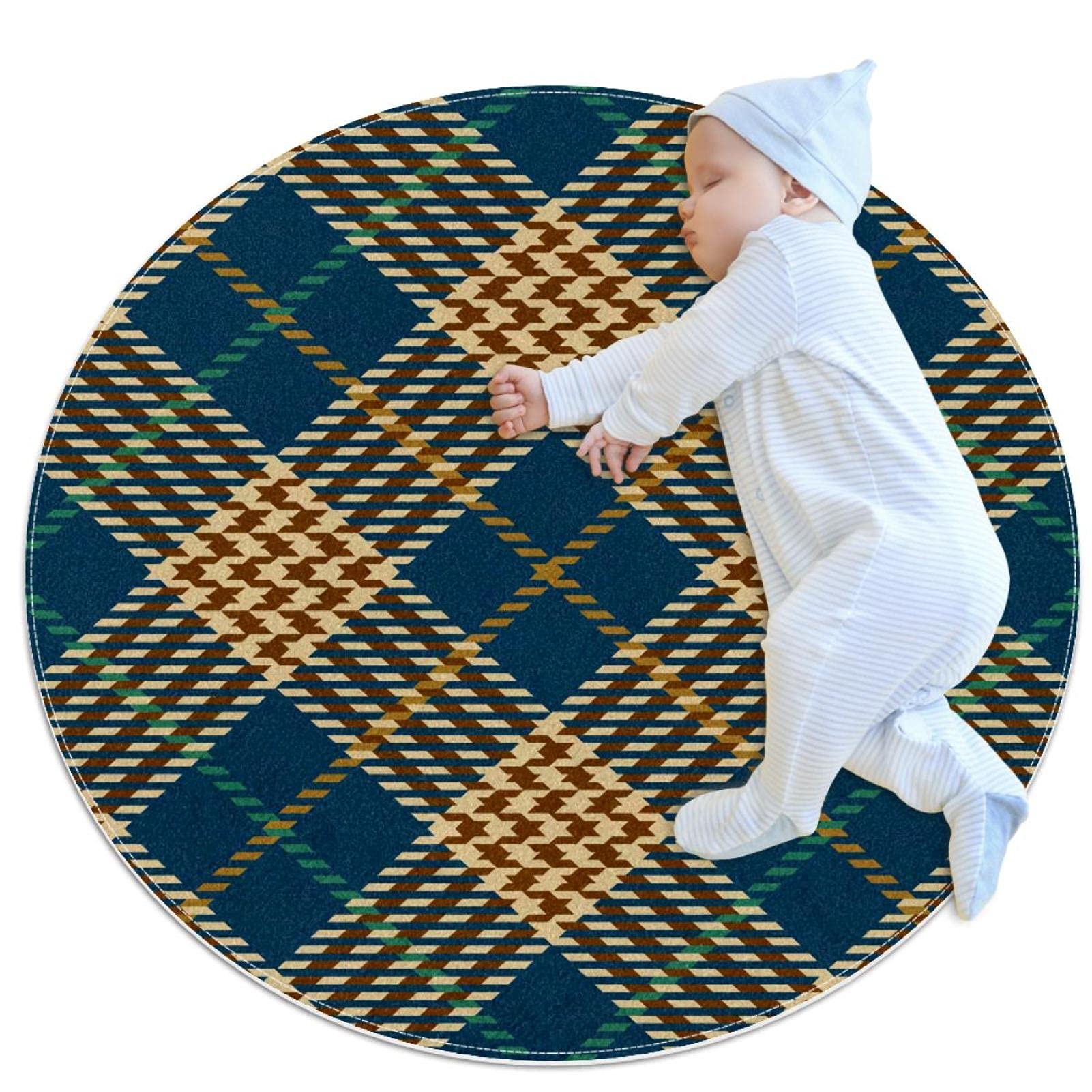 Tapis de salle de bain tartan beige pour réchauffer le sol de la chambre enfant