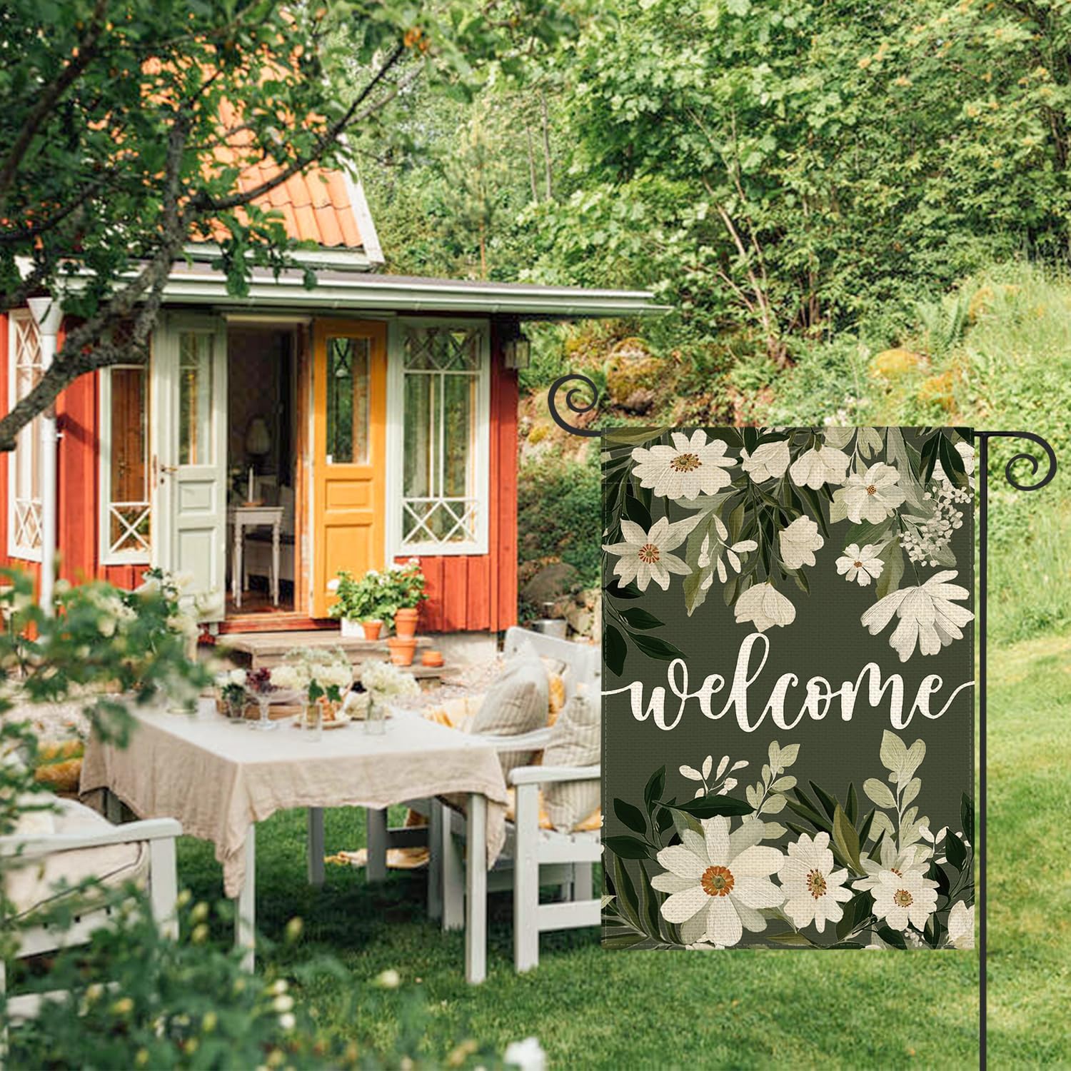 AVOIN colorlife Daisy Spring Flowers Garden Flag 12x18 Inch Double Sided Outside, Seasonal Floral Welcome Yard Outdoor Flag - Image 2