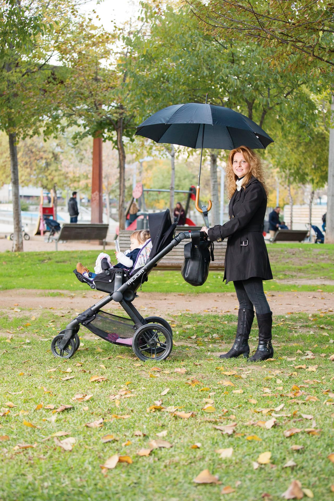 Soporte Paraguas Carro Bebe y Andador Universal Porta Paraguas Silla de Ruedas y Bicicleta Soporte para Carrito de Golf y Scooter 4 ruedas Ajustable y Facil de Instalar (XXL - Tubos de 39-46 mm)
