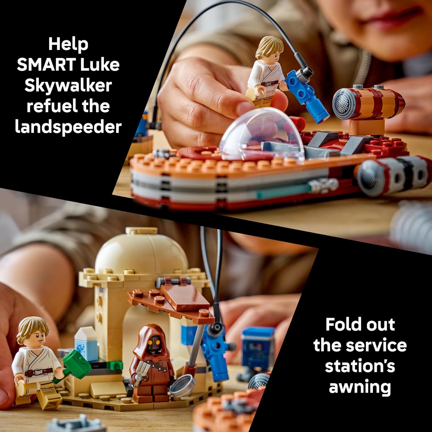 LEGO Star Wars SMART Play: Luke’s Landspeeder - Building Toy for Action Play - Compatible Set with a SMART Tag and 2 Minifigures - Gift for Boys, Girls and Kids Ages 6+ - 75420