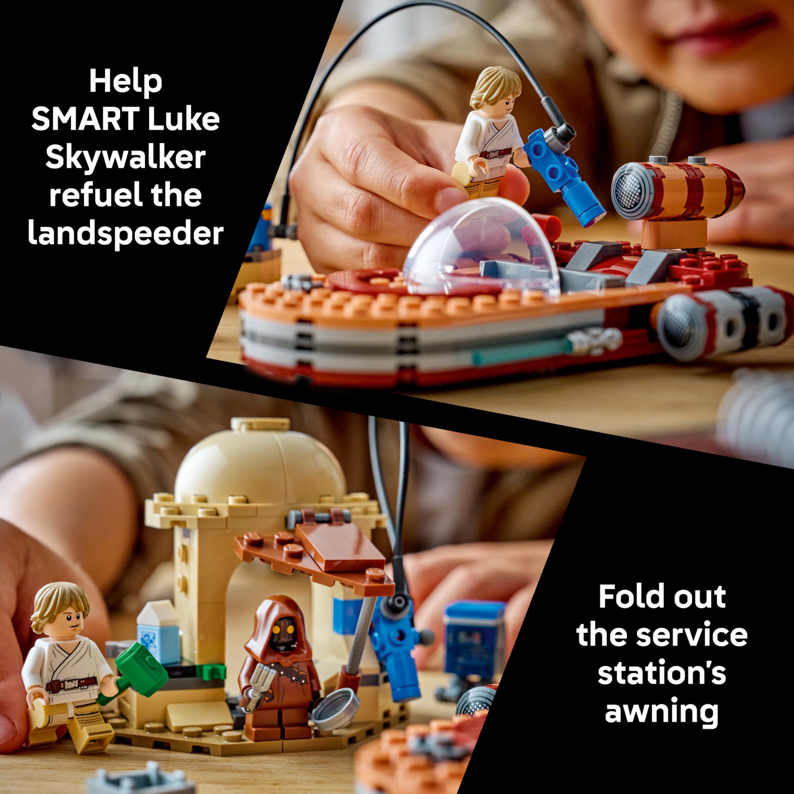 LEGO Star Wars SMART Play: Luke’s Landspeeder - Building Toy for Action Play - Compatible Set with a SMART Tag and 2 Minifigures - Gift for Boys, Girls and Kids Ages 6+ - 75420 — view 4