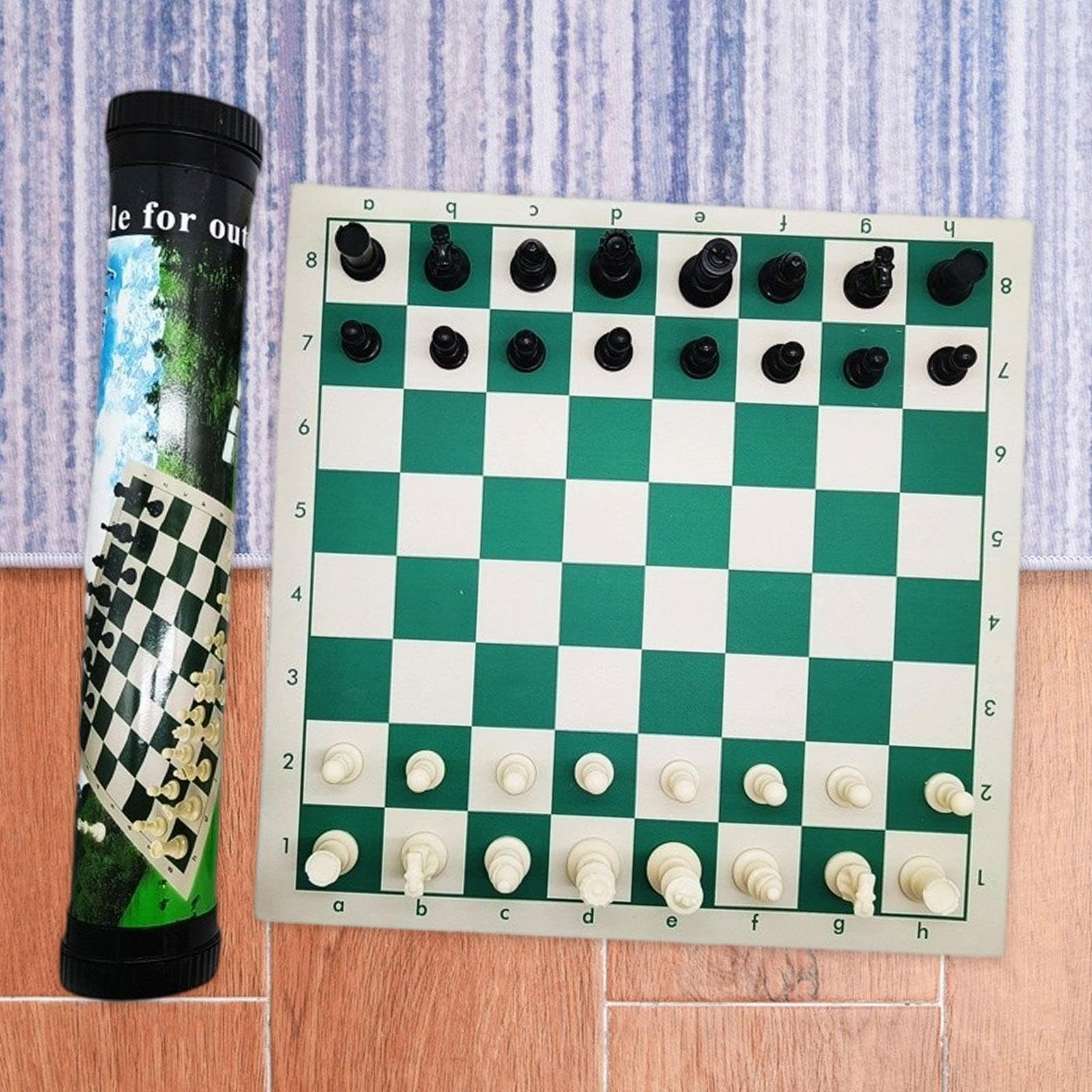 Échiquier Réglable avec Tube De Rangement pour Voyage Facile,52cmx8cmx8cm