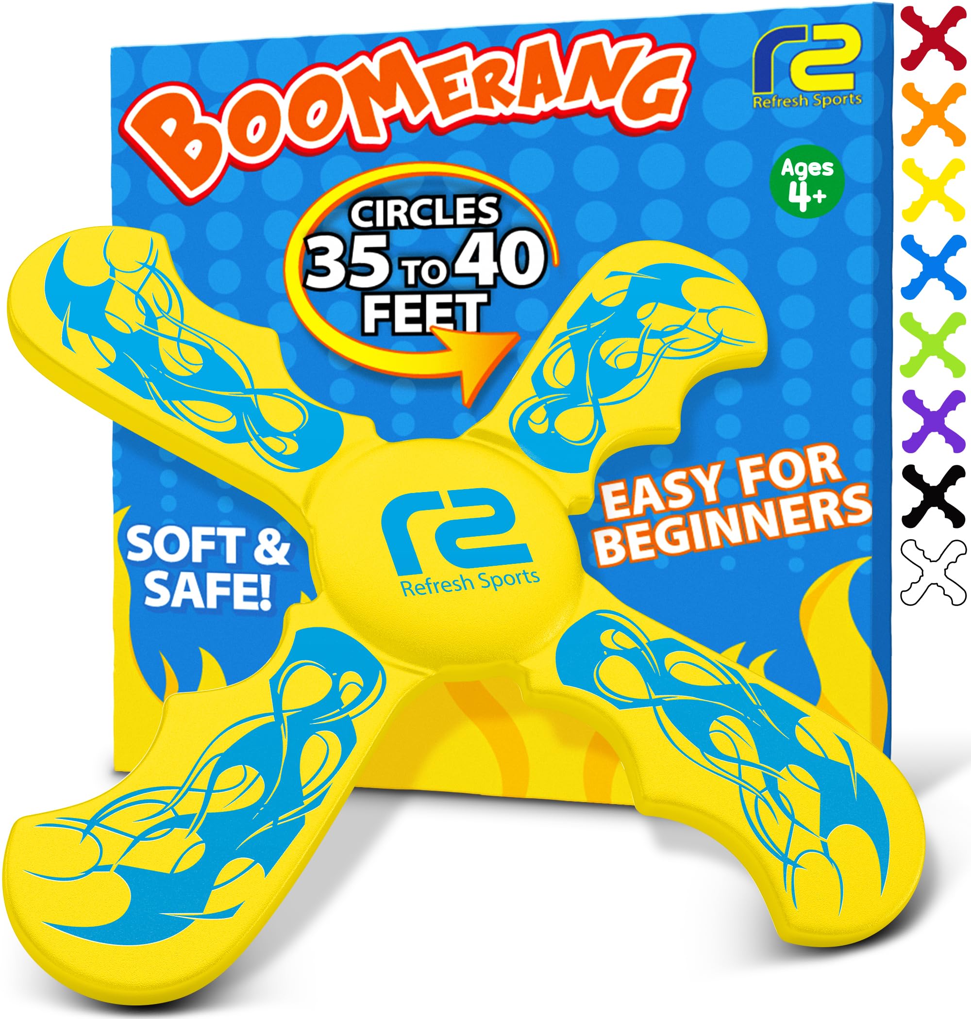 Kids Beach Toys Boomerang - Ultimate Beach Boomerangs for Beaches - Fun Easter Basket Stuffers for Boys & Girls - Playdates Sand Toys Soft Colorful Designs & Tons Of Fun Toy Easter Gifts For Kids