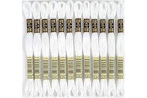 DMC 6-Strand Embroidery Cotton Floss 8.7yd - White - Premium Quality Cotton...