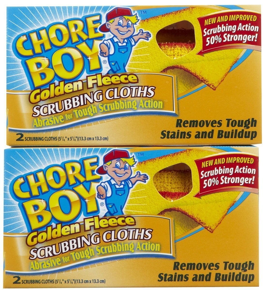 Chore Boy - Paños de Estropajo de Forro Polar (12 Cajas de 2 Unidades), Color Dorado ¡Nuevo! 24 estropajos.