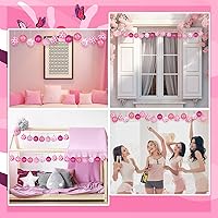 Vista 5 de 12 piezas de adornos para árbol de cáncer de mama, bola de cinta rosa colgante de lentejuelas rosadas, adorno para decoración de árbol