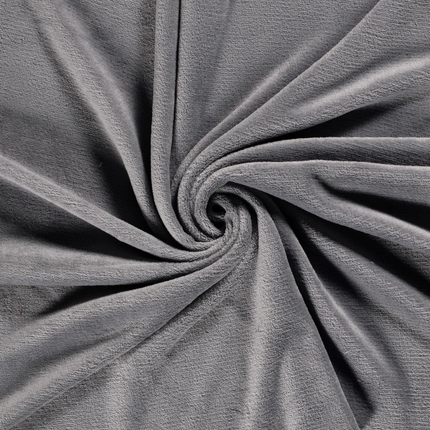 Crs Fur Fabrics Grey Double Sided Coral Cuddle Fleece Fabric Material Light 1Mtr