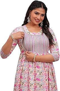 jikonet Women's Cotton Maternity Anarkali Kurti for Feeding with Zippers Pocket-picture-25