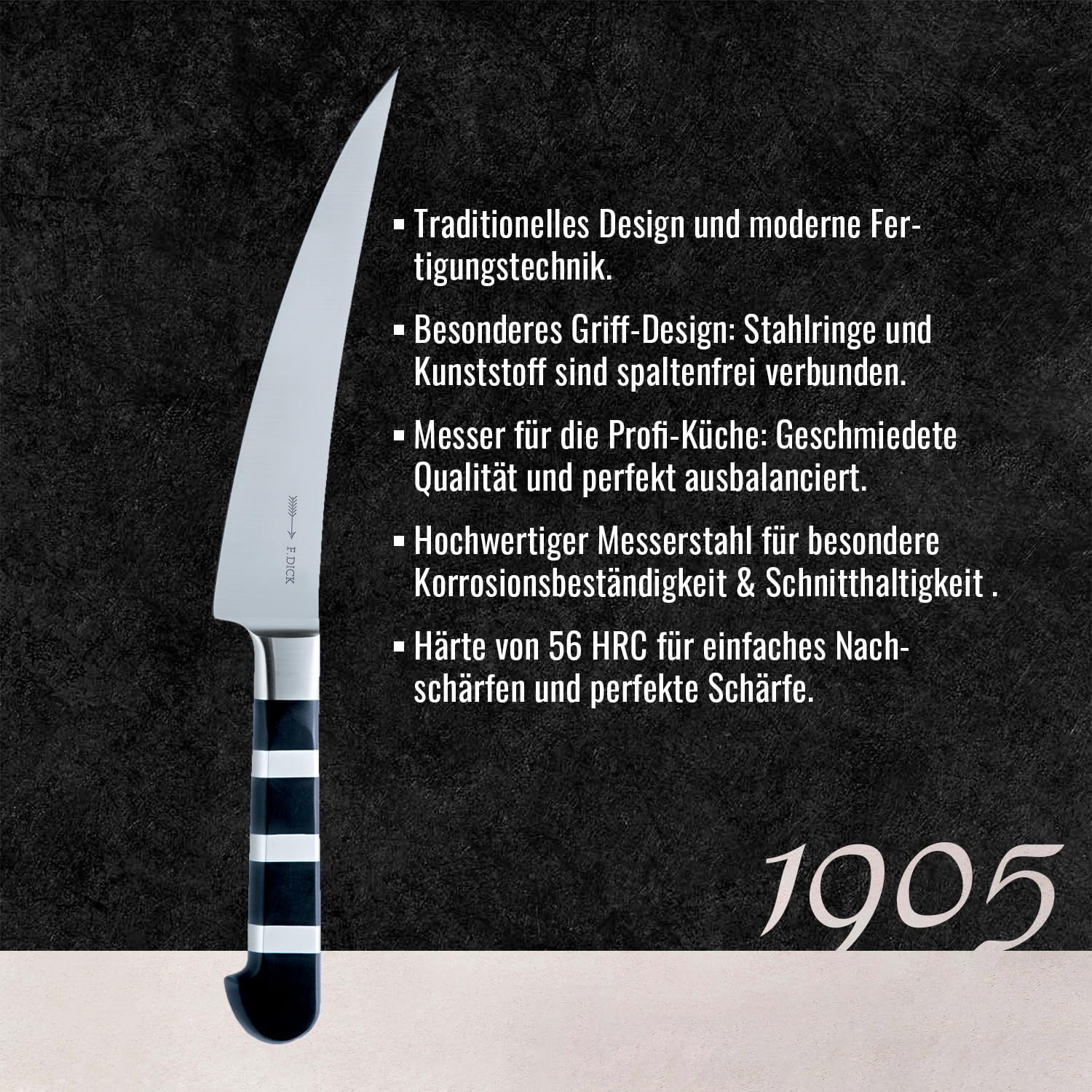 F. Dick Zerlegemesser, 1905 (Messer mit Klinge 18 cm, X50CrMoV15 Stahl, nichtrostend, 56° HRC) 81925182