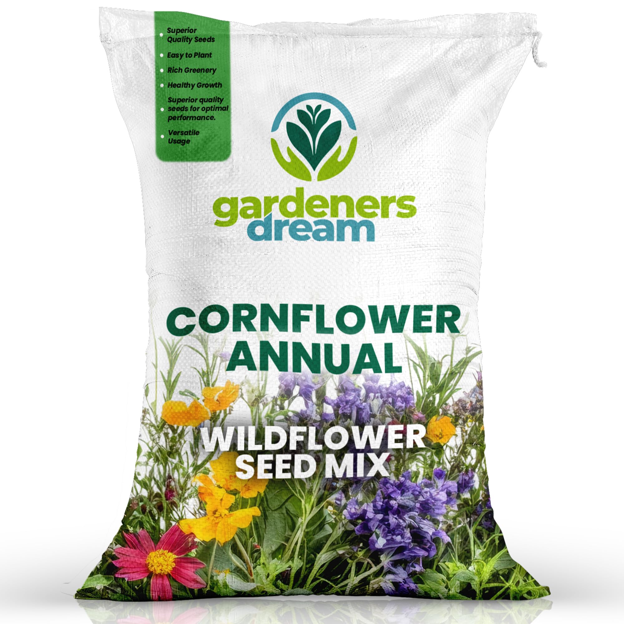 GardenersDream 100% Cornfield Annual Mix Wildflowers - Easy to Grow Wild Flower Seeds for Planting - Wildflower Mix Including Cornflower and Poppy Seeds - Bee and Butterfly Plants (250g, 125 sqm)