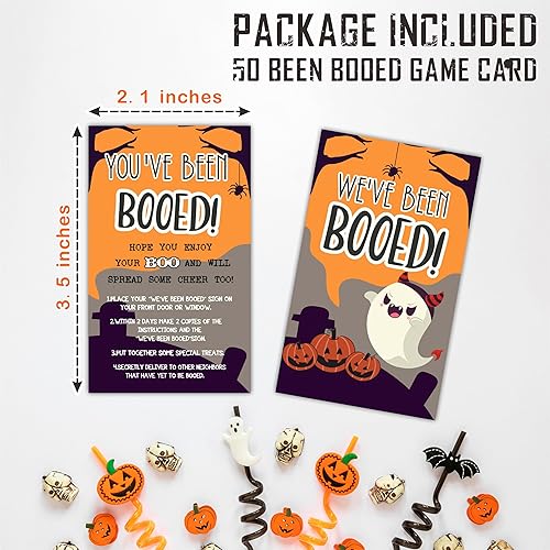 Miniatura 2 de Juego de fiesta de Halloween - You've Been Booed, We Been Booed! - Juego de 50 linternas de doble cara y tarjetas de juego con temática de