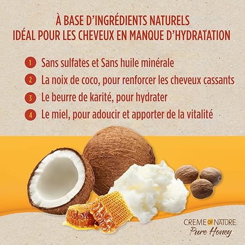 Miniatura 14 de Creme of Nature Pure Honey Define Moisture Whip - Crema torcida, define y alarga los rizos, fijación duradera sin crujidos, regalo de cuidado