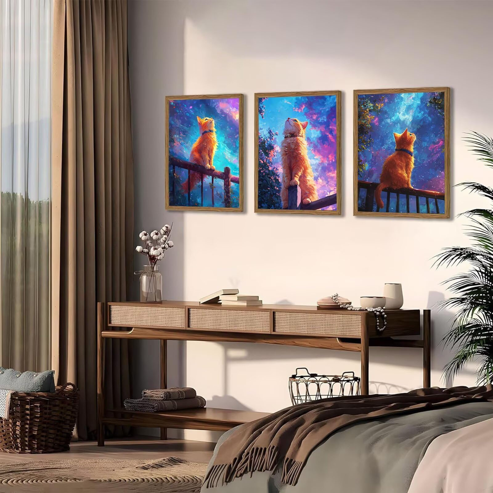 Cnyaunfi 3 Pezzi Animali Pittura Diamante Fai-Da-Te 5D Blu Diamond Painting Kit Completo per Hobby Creativi Adulti, Pittura Diamante Artigianale Per La Decorazione Della Parete Di Casa 50x70cm YF-3011