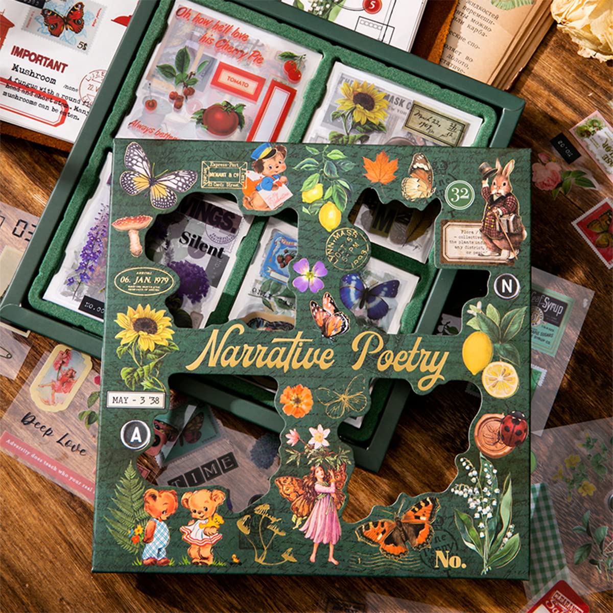 Naklejki w stylu vintage, natura, na śmieci, pamiętnik, retro, kwiat, motyl, roślina, grzyb, dekoracyjne naklejki do scrapbookingu, DIY, rękodzieło, albumy, etui na telefon, laptopy, kalendarze,