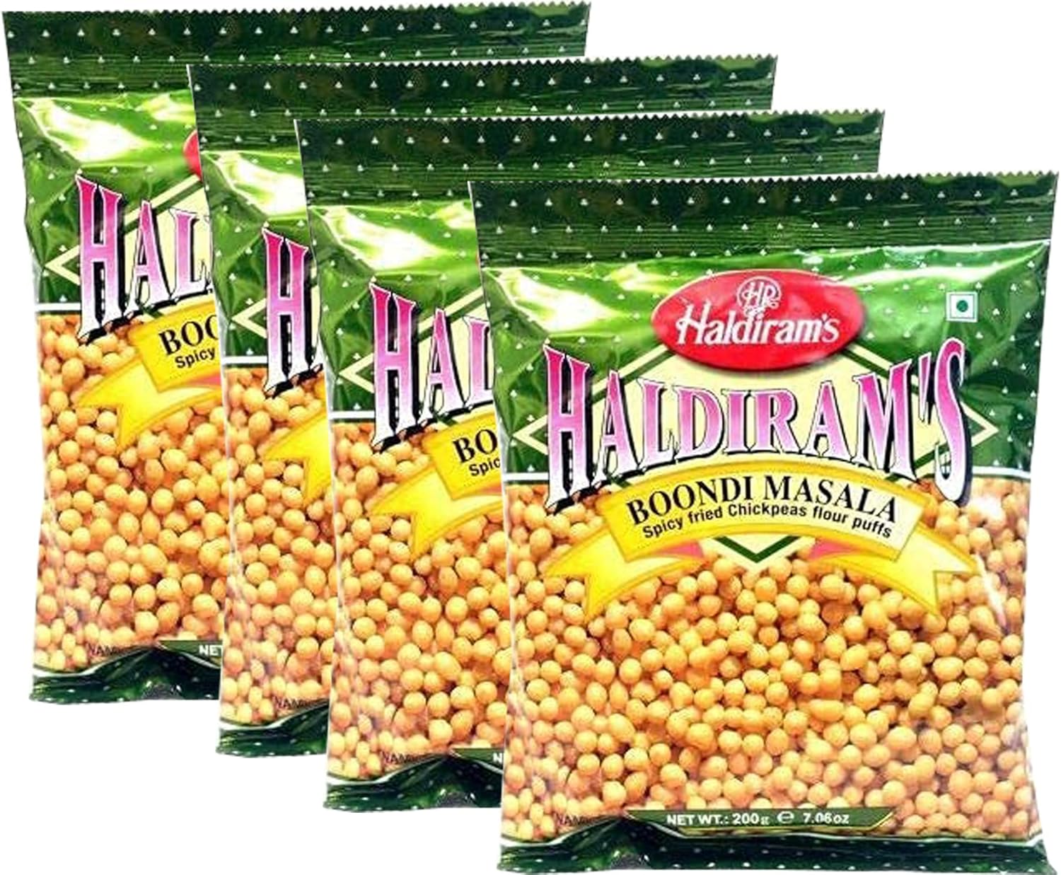 Haldiram Boondi Masala 200g (Pack of 4) Spicy Fried Chickpeas Flour