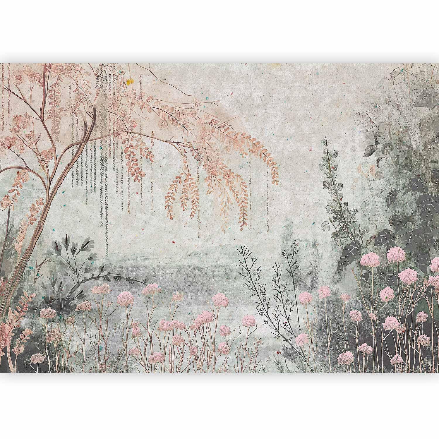 Papiers peints PREMIUM murando Jardin En Fleurs 350x256 cm pour transformer votre grand salon