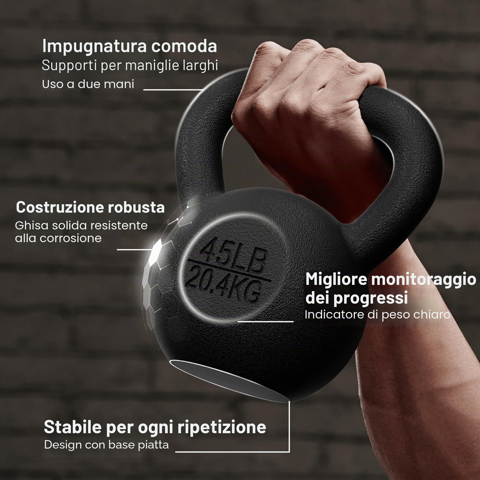 Yes4All Kettlebell in ghisa da 2-20 kg