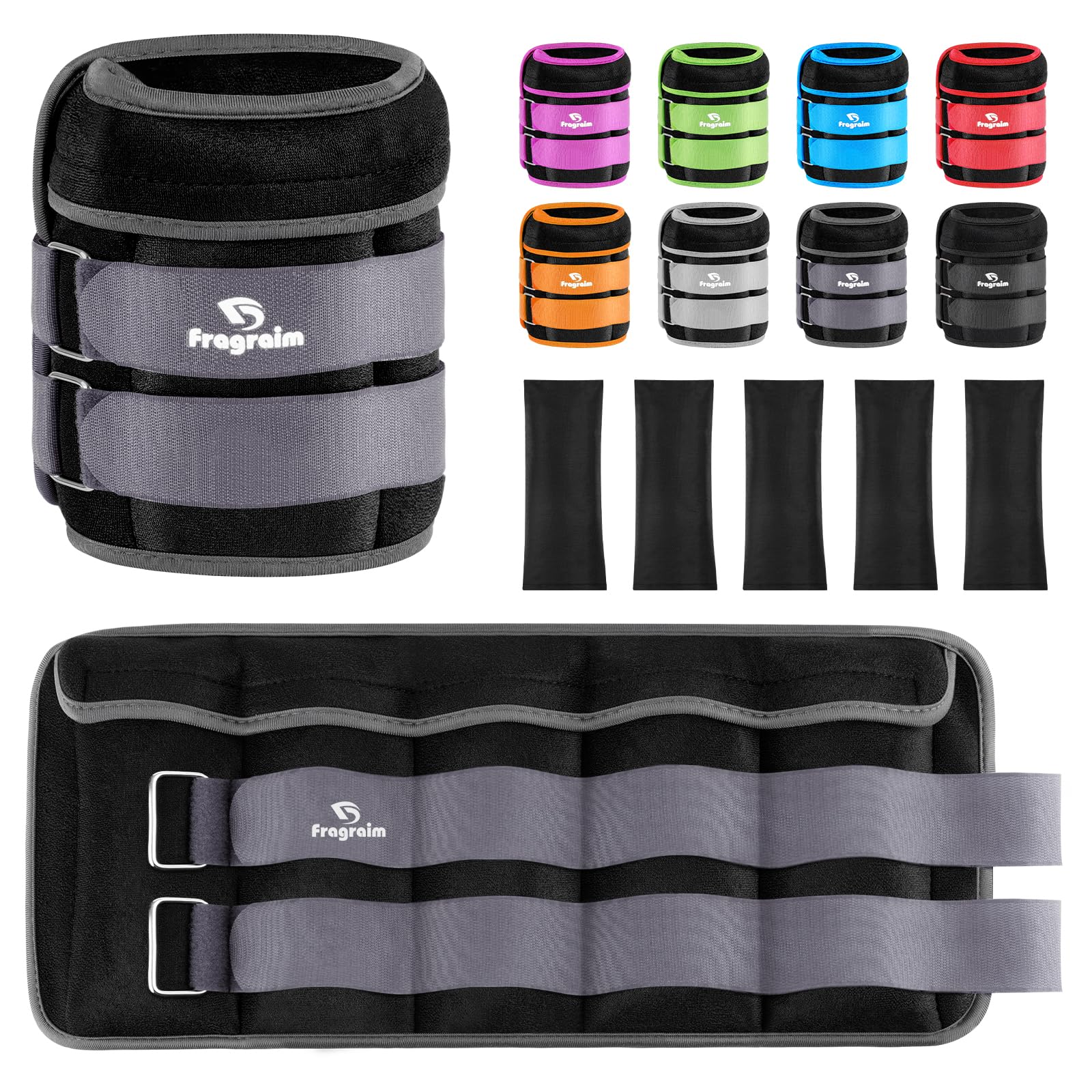 Adjustable Ankle Weights 1-3 4 5 6 8 10 12 15 20 LBS Pair with Removable Weight for