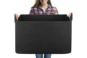 Space-Saving 90L Blanket Basket: Declutter and Organize Your Living Room