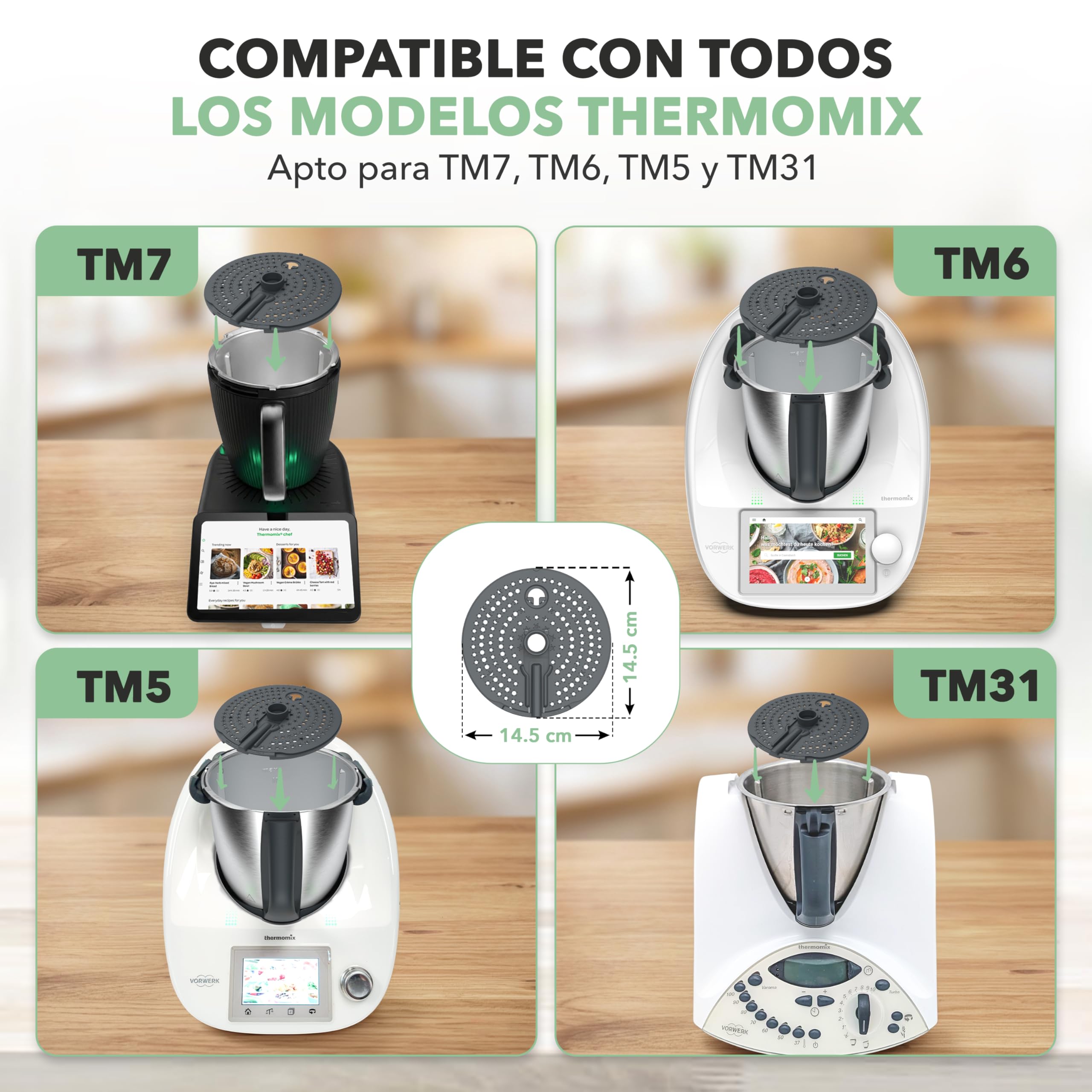 Wundermix Accesorio pelador WunderPeeler V2 para Thermomix TM7 | Compatible TM6, TM5, TM31, pelador de patatas con rallador resistente