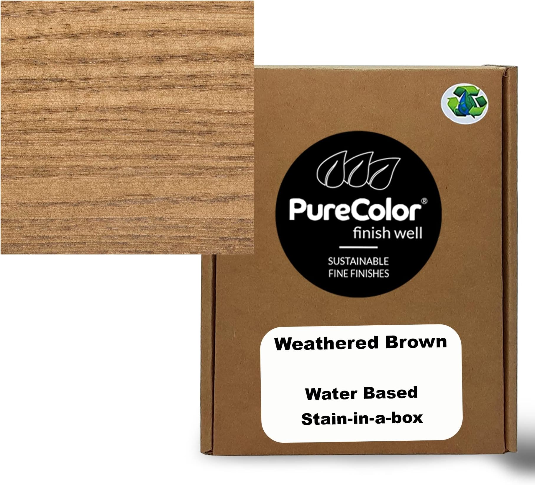 Wood Stain and Finishes - Eco-Friendly, Vivid Colors, Deep Pigment, Ready to Use, Water-Based, Low VOC, No Odor, & Easy Clean-Up. Quart, Weathered Brown