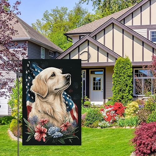 Miniatura 4 de Balgardekor Bandera patriótica del 4 de julio para el jardín del Día de los Caídos de 12 x 18 pulgadas, de doble cara para exteriores, Día de la