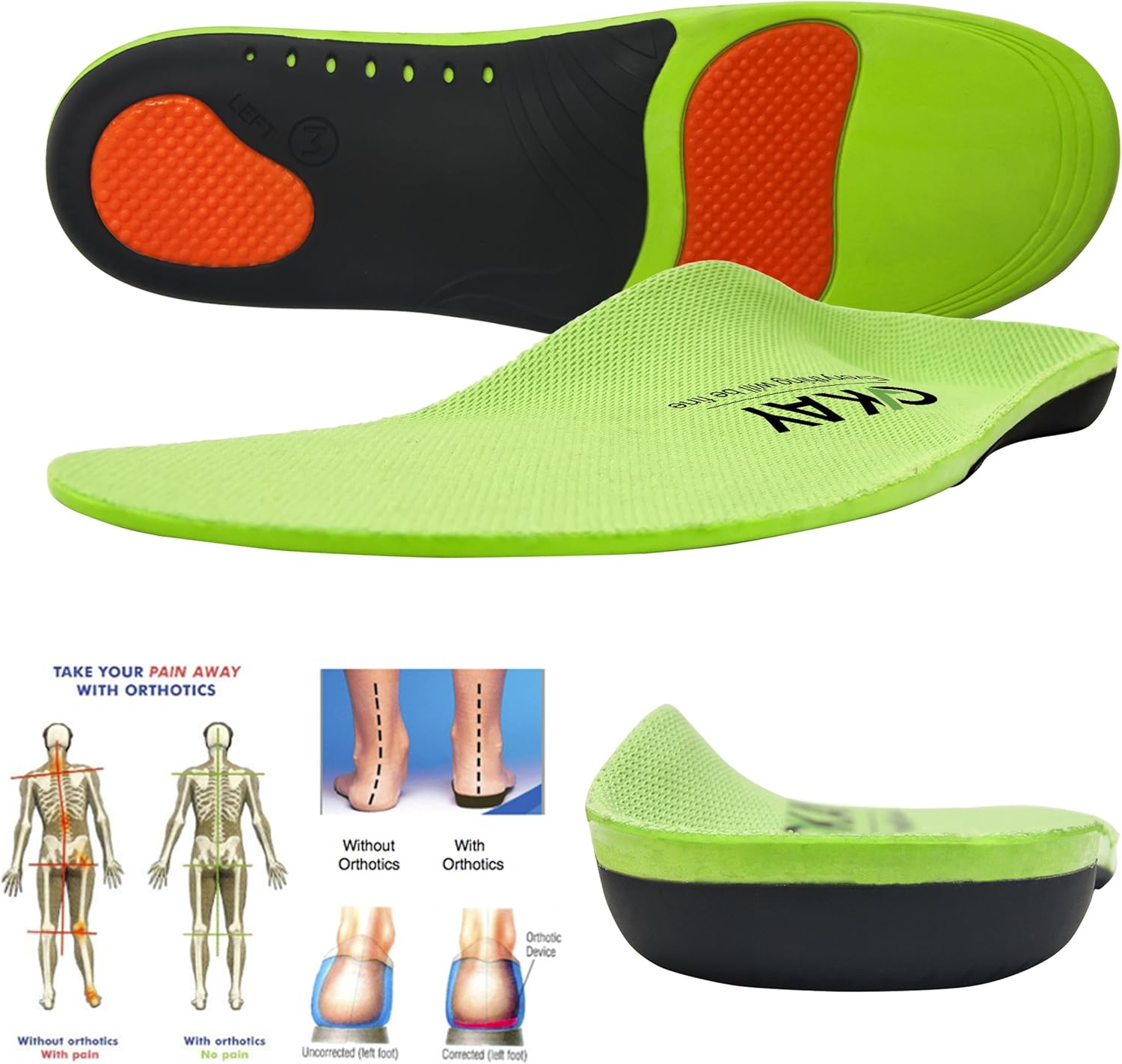 Arch Support Orthotic Shoe Insoles for WomenMen Shoe