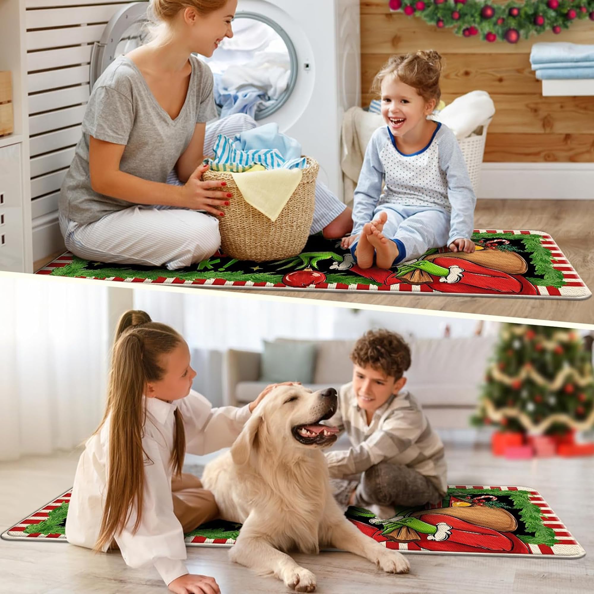 2 pezzi Tappetini da Cucina,Tappeto halloween,Tappeto passatoia Cucina Lavabile,Impermeabile,Resistente all'olio Durevole Tappetino zerbino Lavabile,per interni,40 * 60cm+40 * 120cm