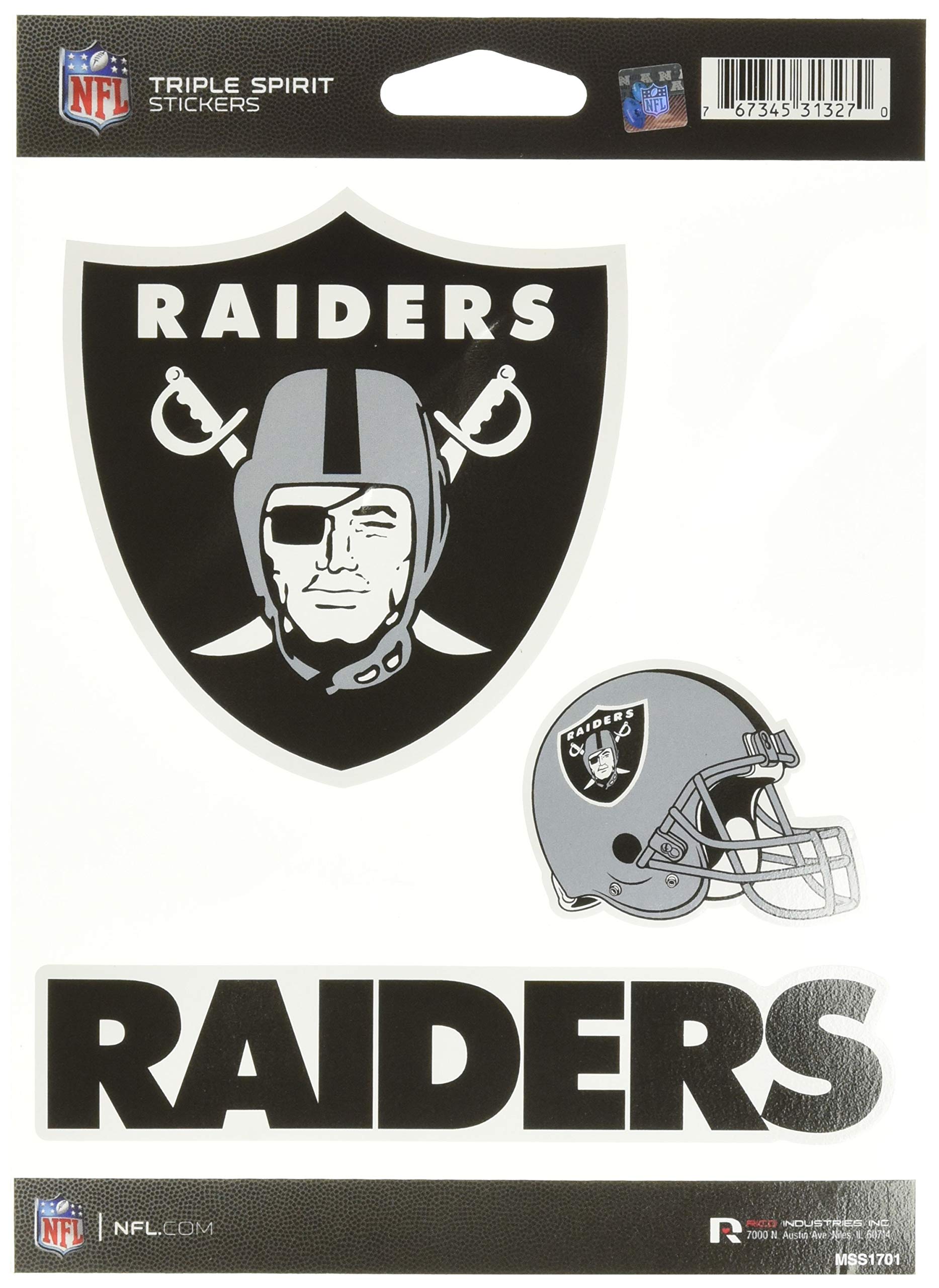 NFL Football Las Vegas Raiders Triple Sticker Sheet