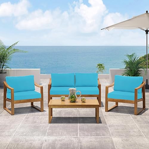 Miniatura 2 de Cojines para sillas de exterior para muebles de patio con funda desmontable impermeable, repuesto de cojín de sofá de asiento profundo y almohada de