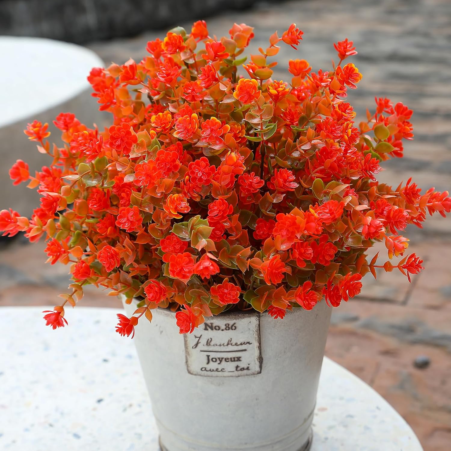 alyptus Artificial Flowers – 12 Bundles Fake Outdoor Fall Flowers with Greenery, UV Resistant No-Fade Faux Plants for Porch, Patio, Garden, Office & Spring Summer Decor - Image 5