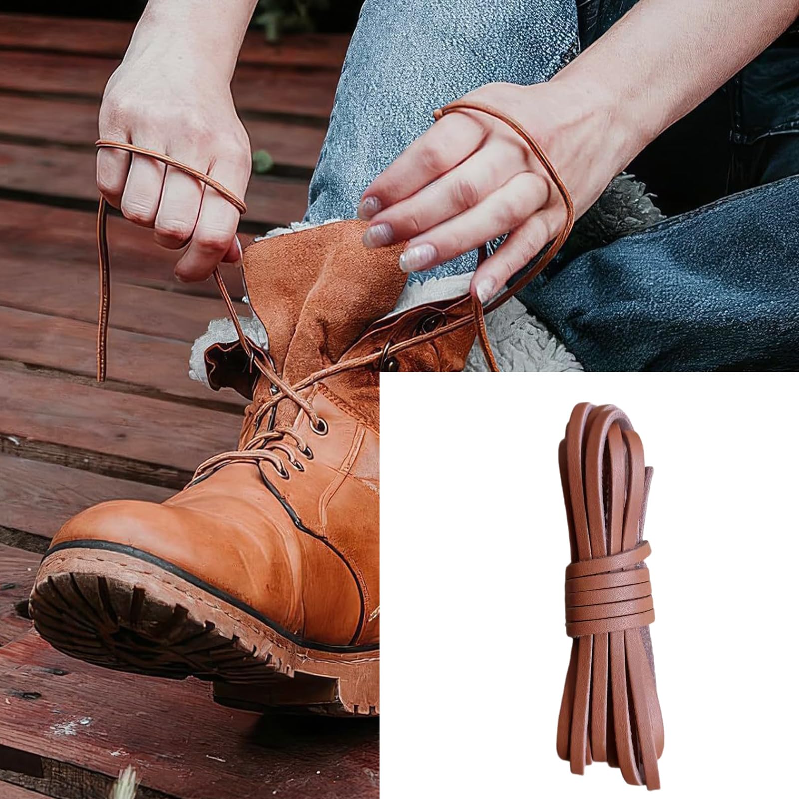 Cordoncino in pelle naturale da 3 mm, 9 m, piatto, per lacci di scarpe, bracciali, creazione di gioielli, naturale