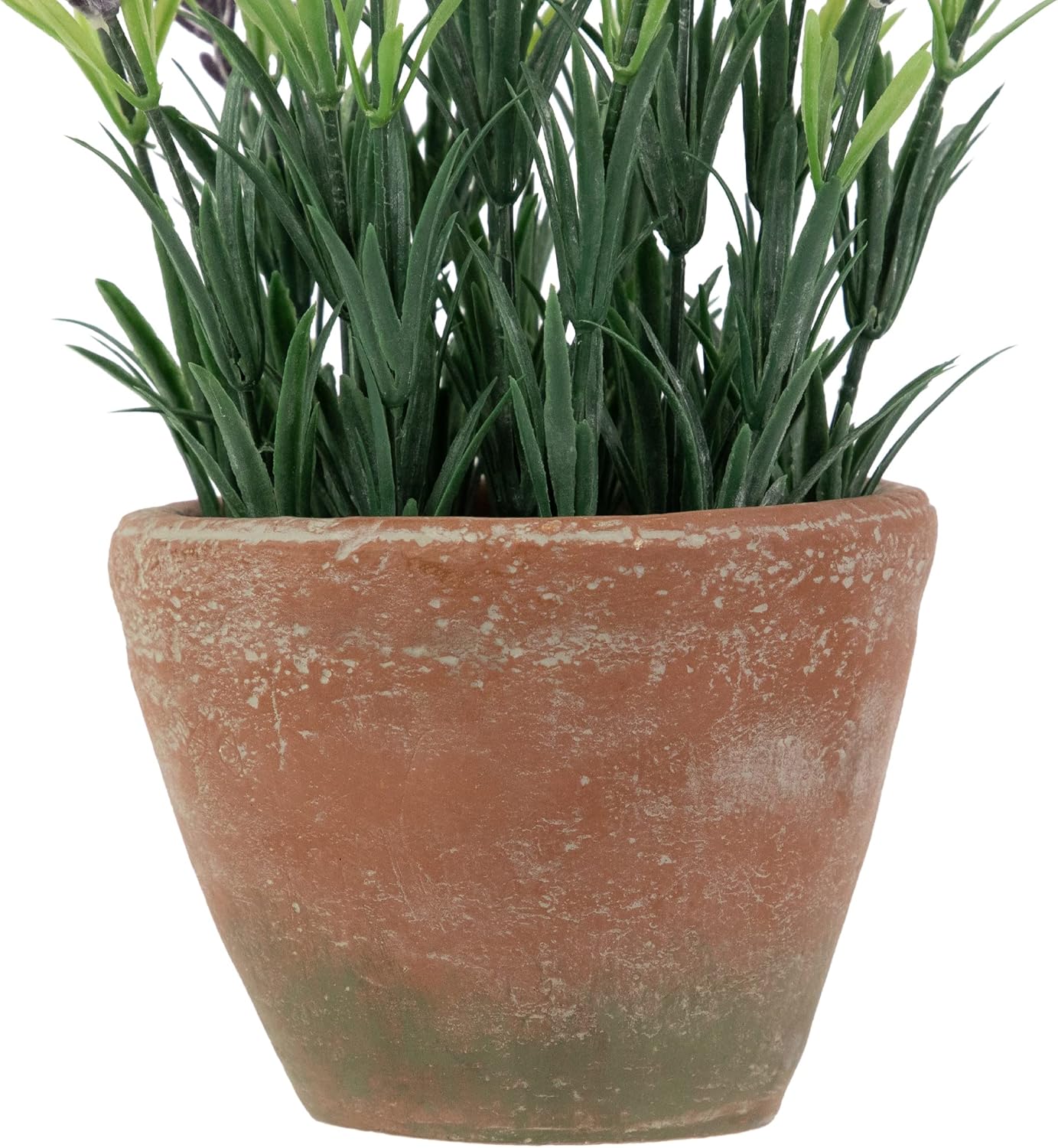Northlight Artificial Lavender and Leaves in Weathered Pot - 10"