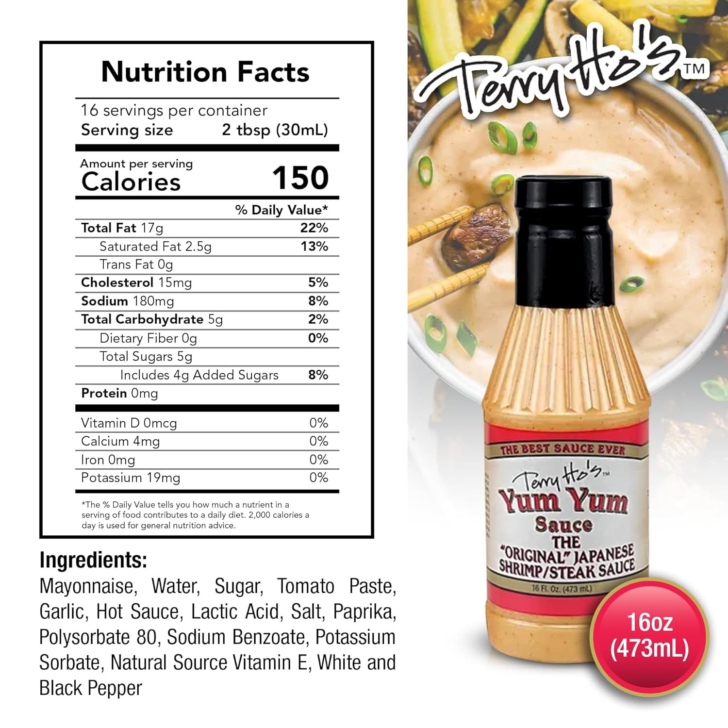 Terry Ho's The Original Yum Yum Sauce 16 oz – Japanese Mayo-Based Sauce for Dipping, Marinades, and Salad Dressings with Spoon – Perfect for Different Cuisine Styles (Pack of 2)