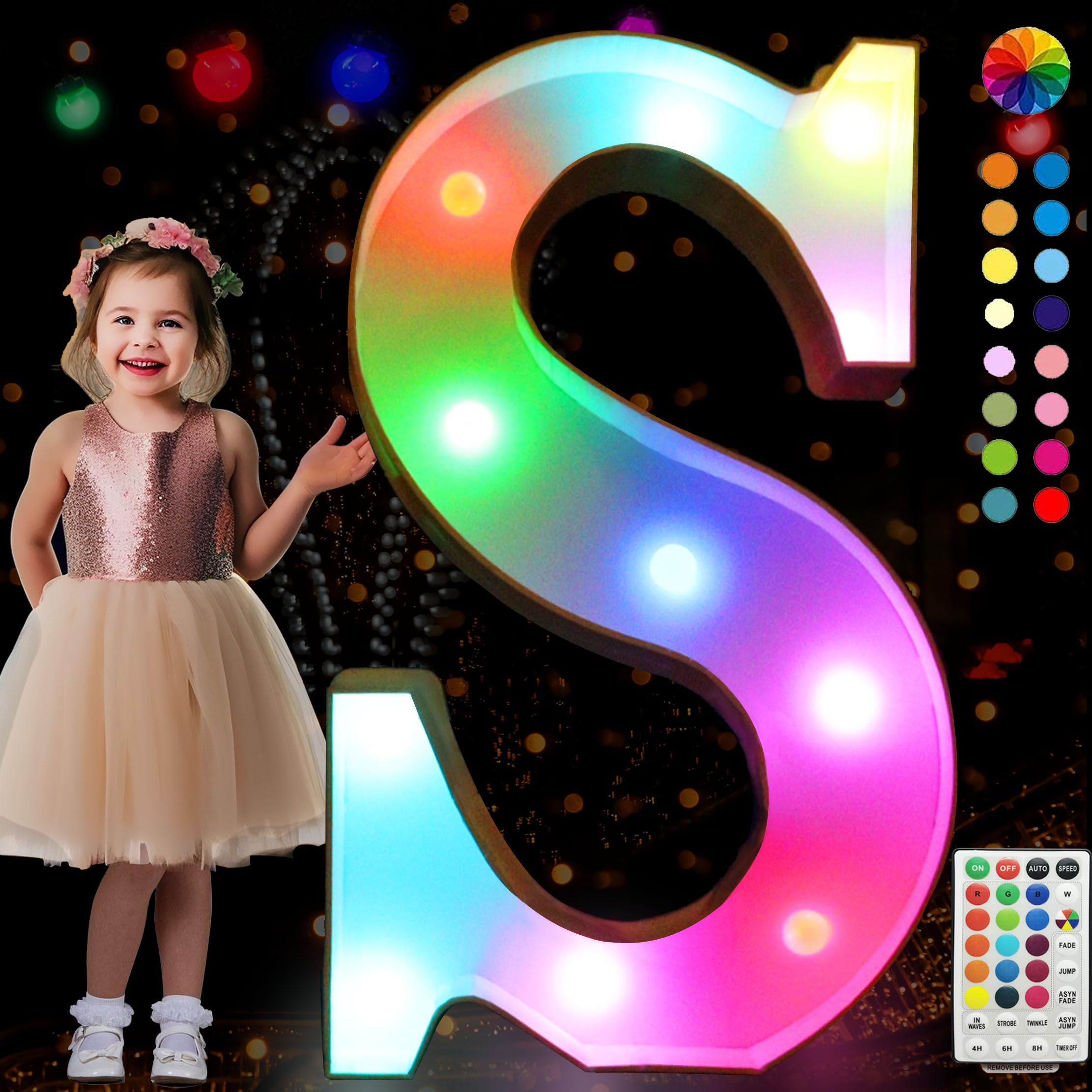 Buy Pooqla 3FT Marquee Light Up Letters, Color Changing LED Lighted