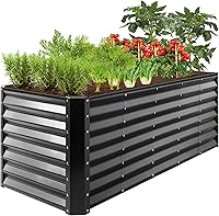 Vista 55 de Best Choice Products Cama de jardín elevada de metal para exteriores de 6 x 3 x 2 pies, maceta de raíces profundas para verduras, flores, hierbas