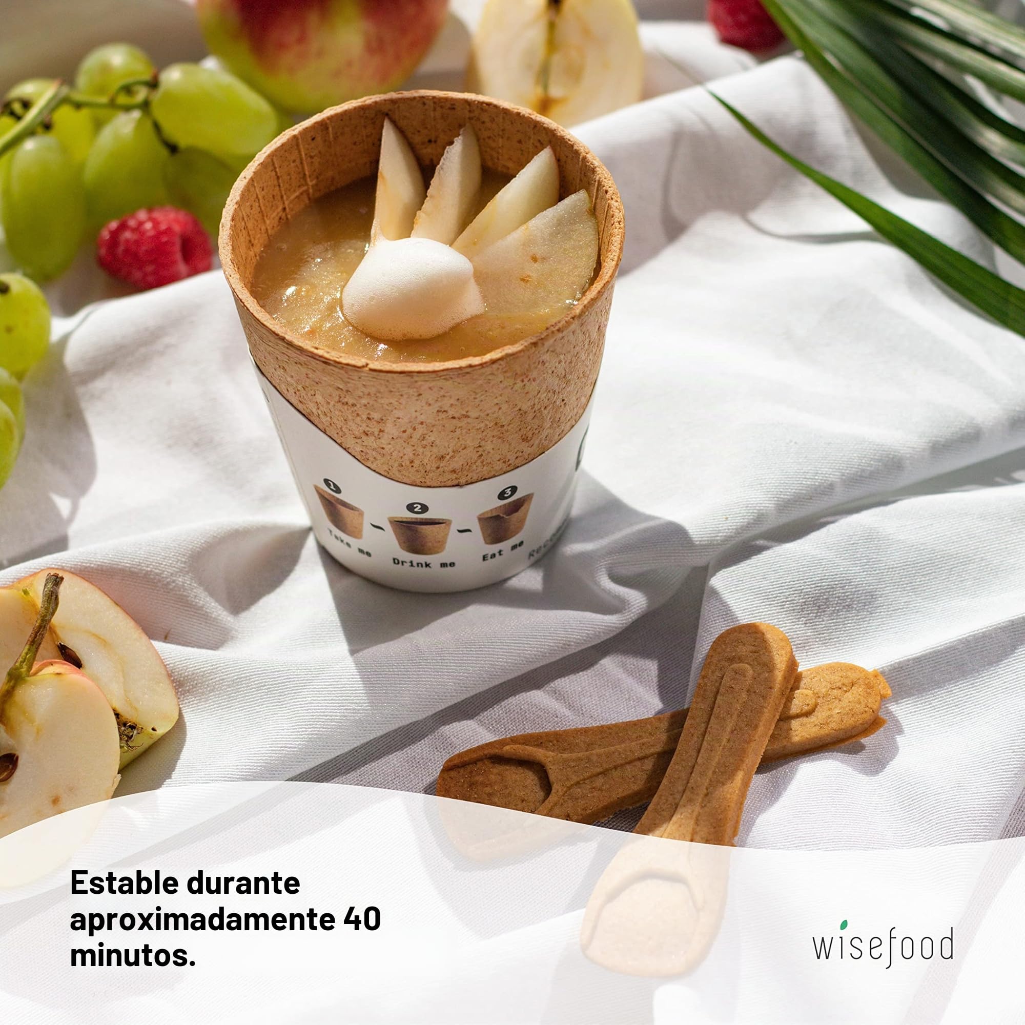 wisefood Vasos comestibles – 240 vasos comestibles Coffee To Go 220 ml – Vasos de café, postres, gofres – alternativa ideal a vasos de plástico, vasos de papel o vasos desechables